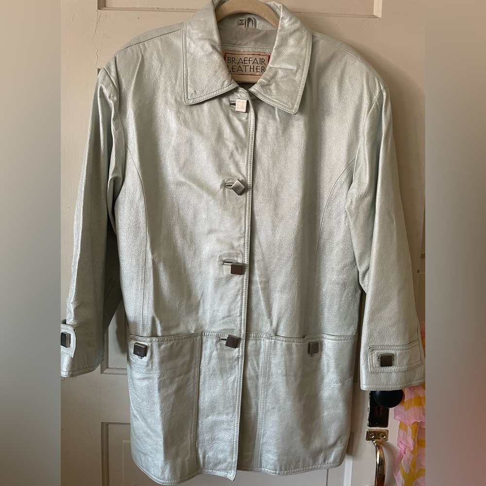 Vintage Silver Genuine Leather Jacket – Braeffair Leather